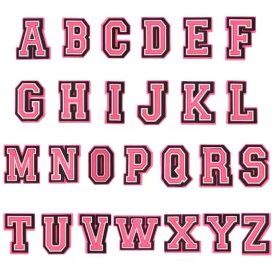 Alphabet Initials Pink Shoe Croc Charms