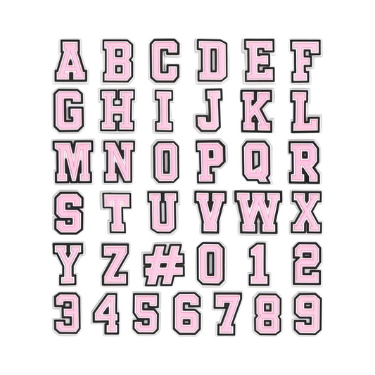 Alphabet Initials Baby Pink Shoe Croc Charms