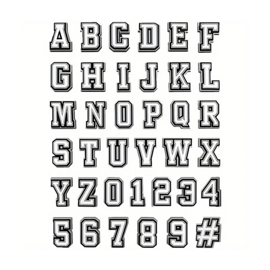 Alphabet Initials White/Black Shoe Croc Charms